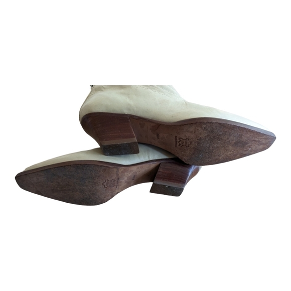 FRANCO Sarto leather embroidered tan western shooties, size 5.5M - Picture 4 of 6